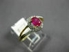 ESTATE .58CT DIAMOND & AAA RUBY 14K YELLOW GOLD 3D LOVE KNOT FRIENDSHIP FUN RING