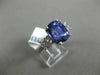 ESTATE LARGE 1.90CT DIAMOND & AAA SAPPHIRE 18KT WHITE GOLD ROUND ENGAGEMENT RING