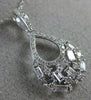 ESTATE .52CT ROUND & BAGUETTE DIAMOND 14KT WHITE GOLD TEAR DROP FLOATING PENDANT