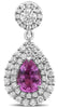 2.76CT DIAMOND & AAA PEAR SHAPE SAPPHIRE 18KT WHITE GOLD HALO HANGING EARRINGS
