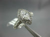 ESTATE 1.32CT DIAMOND 14K WHITE GOLD MARQUISE & ROUND HALO ENGAGEMENT RING #1542