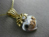 ESTATE .05CT DIAMOND 14KT WHITE YELLOW & ROSE GOLD 3D LOVE HEART PENDANT #17515