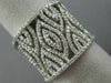 ESTATE LARGE 1.18CT DIAMOND 14KT WHITE GOLD 3D MULTI LEAF OPEN FILIGREE FUN RING