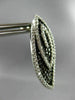 ESTATE LARGE 1.85CT WHITE & BLACK DIAMOND 14K WHITE GOLD MULTI LEAF STUD EARRING