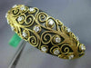 ESTATE LARGE 1.02CT DIAMOND 14KT YELLOW & BLACK GOLD 3D FILIGREE BANGLE BRACELET