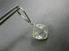 ESTATE AAA CRYSTAL 14KT WHITE GOLD 3D CUSHION CLASSIC BEZEL HANGING EARRINGS