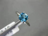 ESTATE 1.20CT AAA BLUE TOPAZ 14KT WHITE GOLD 3D SQUARE SOLITAIRE PROMISE RING