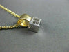 ESTATE .28CT PRINCESS DIAMOND 14KT WHITE & YELLOW GOLD FLOATING PENDANT #11597