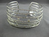 ESTATE EXTRA LARGE 5.95CT DIAMOND 14KT WHITE GOLD 3D MULTI ROW BANGLE BRACELET