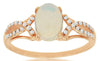 ESTATE 1.04CT DIAMOND & AAA OPAL 14KT ROSE GOLD OVAL & ROUND INFINITY LOVE RING