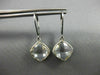ESTATE AAA CRYSTAL 14KT WHITE GOLD 3D CUSHION CLASSIC BEZEL HANGING EARRINGS
