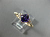 ESTATE .90CT DIAMOND & AAA CUSHION CUT AMETHYST 14K WHITE GOLD 3D FUN LOVE RING