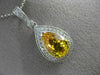 ESTATE 4.48CT DIAMOND & AAA YELLOW SAPPHIRE 14K WHITE GOLD PEAR SHAPE NECKLACE