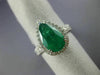 ESTATE 3.32CT DIAMOND & AAA EMERALD 18K WHITE GOLD 3D PEAR SHAPE ENGAGEMENT RING