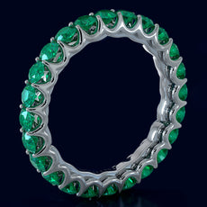 2.53CT AAA EMERALD 14KT WHITE GOLD CLASSIC SHARED PRONG ETERNITY FUN LOVE RING