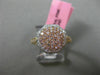 ESTATE WIDE .60CT DIAMOND 18KT WHITE & ROSE GOLD 3D HEXAGON CLUSTER CLASSIC RING
