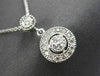 ESTATE .19CT DIAMOND 14KT WHITE GOLD FLOATING DOUBLE HALO CIRCLE PENDANT & CHAIN