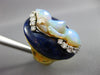 ANTIQUE LARGE .93CT DIAMOND & AAA OPAL & LAPIS 18KT YELLOW GOLD 3D OVAL FUN RING