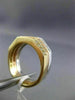 ESTATE WIDE .45CT DIAMOND 14KT WHITE YELLOW ROSE GOLD 3D HEXAGON STACKABLE RING