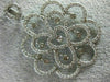 ESTATE LARGE .80CT DIAMOND 14KT WHITE GOLD 3D FLOWER HEART ETOILE LOVE PENDANT