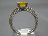 1.47CT DIAMOND & YELLOW SAPPHIRE 18K WHITE GOLD 3D OVAL FILIGREE ENGAGEMENT RING