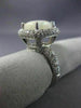 ESTATE LARGE 4.14CT DIAMOND & AAA OPAL 14K WHITE GOLD 3D SQUARE DOUBLE HALO RING