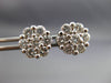 ESTATE LARGE 1.57CT ROUND DIAMOND 14KT WHITE GOLD FLOWER CLUSTER EARRINGS #22436
