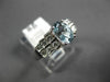 ESTATE 1.03CT DIAMOND & AAA AQUAMARINE 14K WHITE GOLD 3D PYRAMID ENGAGEMENT RING