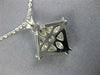ESTATE .35CT DIAMOND 18KT WHITE GOLD PRINCESS INVISIBLE SQUARE PENDANT #1130