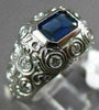 ESTATE 1.49CTW DIAMOND & AAA SAPPHIRE 14KT WHITE GOLD FILIGREE ENGAGEMENT RING