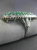 EXTRA LARGE 2.17CT DIAMOND & COLOMBIAN EMERALD 18K WHITE GOLD FILIGREE OVAL RING