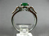 ESTATE 1.21CT DIAMOND & AAA OVAL EMERALD 14KT WHITE GOLD 3D LOVE ENGAGEMENT RING
