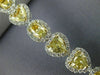 ESTATE LARGE 15.97CT WHITE & FANCY YELLOW DIAMOND 18K 2TONE GOLD TENNIS BRACELET