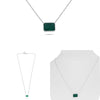 3.12CT AAA EMERALD 18KT WHITE GOLD 3D EMERALD CUT SOLITAIRE BEZEL LOVE NECKLACE