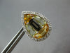 8.22CT DIAMOND & MULTI COLOR TOPAZ 14KT WHITE GOLD 3D TEAR DROP CLIP ON EARRINGS
