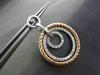ESTATE LARGE 1.0CT DIAMOND 14K WHITE & ROSE GOLD 3D CIRCLE OF LIFE HOOP EARRINGS
