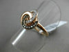 ESTATE WHITE & CHOCOLATE FANCY DIAMOND 14KT ROSE GOLD INFINITY FLOWER LOVE RING