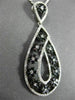 ESTATE 1.92CTW AAA BLACK & WHITE DIAMOND 14KT WHITE GOLD FLORAL DROP PENDANT