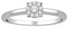 ESTATE 0.15CT DIAMOND 14KT WHITE GOLD 3D CLASSIC ROUND CLUSTER FLOWER LOVE RING