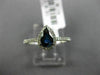ESTATE .66CT DIAMOND & AAA SAPPHIRE 14K WHITE GOLD PEAR SHAPE 3D ENGAGEMENT RING