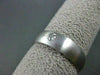 ESTATE WIDE .16CT DIAMOND 14K WHITE GOLD SOLITAIRE MATT MENS RING HANDSOME #2601