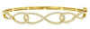 ESTATE .73CT DIAMOND 14KT YELLOW GOLD 3D INFINITY BELT CUFF LOVE BANGLE BRACELET