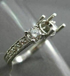 ESTATE .85CT DIAMOND 18KT WHITE GOLD FILIGREE SEMI MOUNT ENGAGEMENT RING #2423