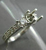 ESTATE .85CT DIAMOND 18KT WHITE GOLD FILIGREE SEMI MOUNT ENGAGEMENT RING #2423