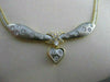 ESTATE .80CT DIAMOND 18KT WHITE & YELLOW GOLD 3D HANGING HEART DIAMOND NECKLACE