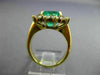 ESTATE LARGE 5.36CT DIAMOND & AAA EMERALD 18K YELLOW GOLD FLOWER ENGAGEMENT RING