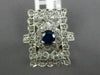 ESTATE LARGE .98CT DIAMOND & SAPPHIRE 14KT WHITE GOLD OPEN FILIGREE FLOWER RING