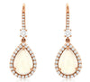 3.06CT DIAMOND & AAA OPAL 14KT ROSE GOLD 3D PEAR SHAPE & ROUND HANGING EARRINGS
