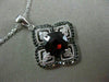 ESTATE 2.83CT WHITE & BLACK DIAMOND & GARNET 14K 2 TONE GOLD OPEN SQUARE PENDANT
