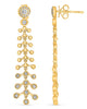 .42CT DIAMOND 14K YELLOW GOLD 3D MULTI V SHAPE BEZEL CHANDELIER HANGING EARRINGS